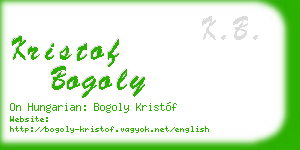 kristof bogoly business card